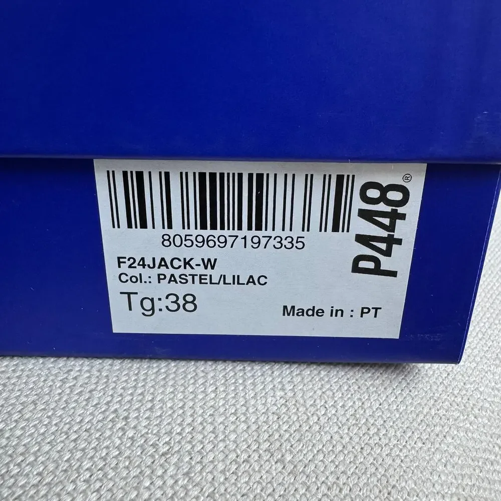 P448 Jack Perforated Sneaker Pastel/Lilac Leather Casual EU 38/7.5 US NEW